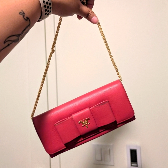 Pink Prada Wallet with Double Snap - Picture 9 of 13